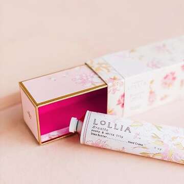 LOLLIA Handcreme, 4 oz Breath Scented Hand Cream for Women, Moisturizing Hand Lotion for Dry Hands, Shea Butter & Cocoa Butter, Quick Absorbing Lotion