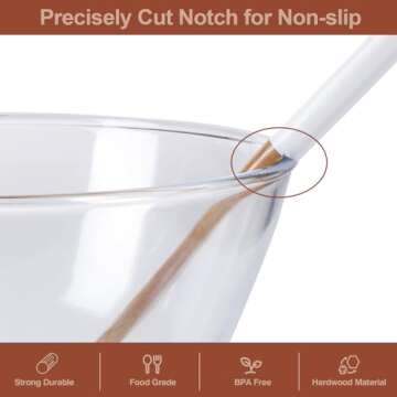 ROSOS Wooden Spoons For Cooking, 6 Pieces Natural Acacia Wooden Cooking Utensils or Non-Stick Wooden...