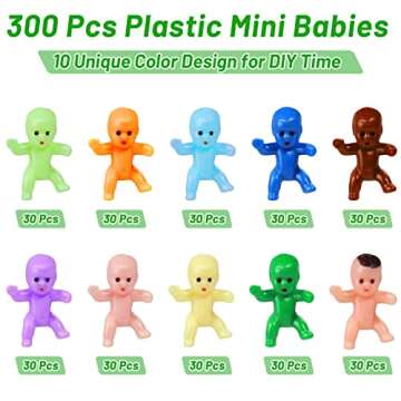selizo Mini Tiny Plastic Baby Figurines Small King Cake Babies Bulk for Ice Cube My Water Broke Baby...