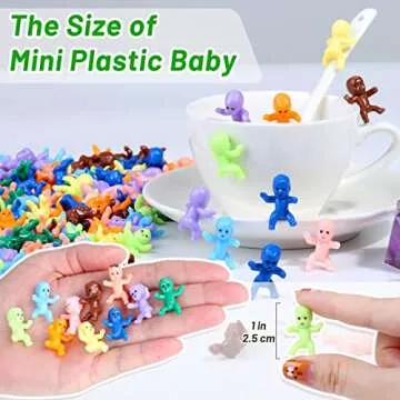 selizo Mini Tiny Plastic Baby Figurines Small King Cake Babies Bulk for Ice Cube My Water Broke Baby Shower Games (10 Colors), 200pcs