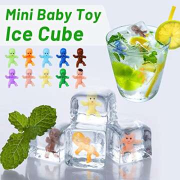 selizo Mini Tiny Plastic Baby Figurines Small King Cake Babies Bulk for Ice Cube My Water Broke Baby Shower Games (10 Colors), 200pcs
