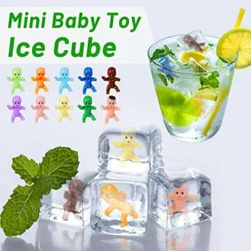 selizo Mini Tiny Plastic Baby Figurines Small King Cake Babies Bulk for Ice Cube My Water Broke Baby Shower Games (10 Colors), 200pcs