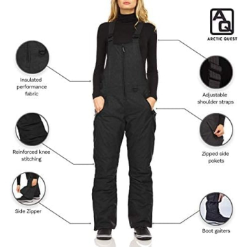 Arctic Quest Women's Snow Bibs Insulated Waterproof Pants