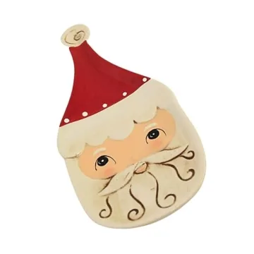 Ceramic Christmas Santa Spoon Rest for Holiday Cooking