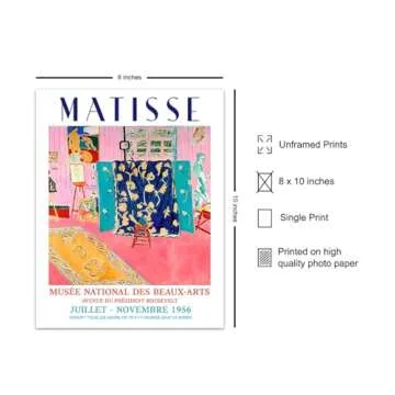 Aesthetic Matisse Wall Art & Decor - Mid Century Modern Minimalist Poster Print - Gallery Wall Art -...