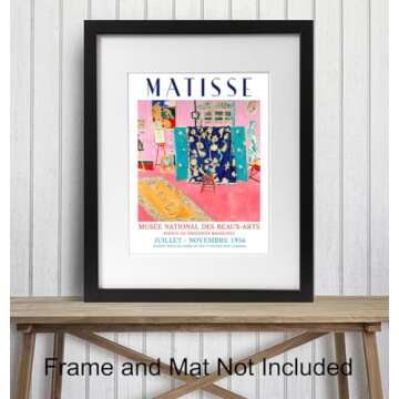Aesthetic Matisse Wall Art & Decor - Mid Century Modern Minimalist Poster Print - Gallery Wall Art - Abstract Gifts for Women - Contemporary Museum Pictures - Bedroom Living Room - Henri Matisse