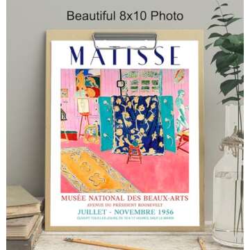 Aesthetic Matisse Wall Art & Decor - Mid Century Modern Minimalist Poster Print - Gallery Wall Art - Abstract Gifts for Women - Contemporary Museum Pictures - Bedroom Living Room - Henri Matisse