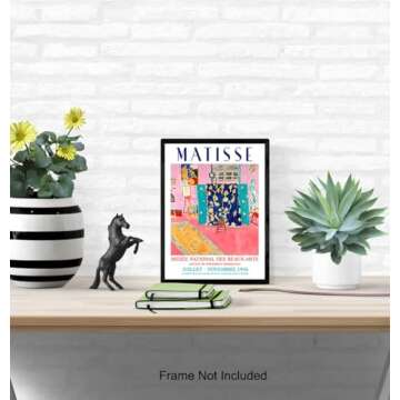 Aesthetic Matisse Wall Art & Decor - Mid Century Modern Minimalist Poster Print - Gallery Wall Art - Abstract Gifts for Women - Contemporary Museum Pictures - Bedroom Living Room - Henri Matisse