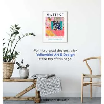 Aesthetic Matisse Wall Art & Decor - Mid Century Modern Minimalist Poster Print - Gallery Wall Art - Abstract Gifts for Women - Contemporary Museum Pictures - Bedroom Living Room - Henri Matisse