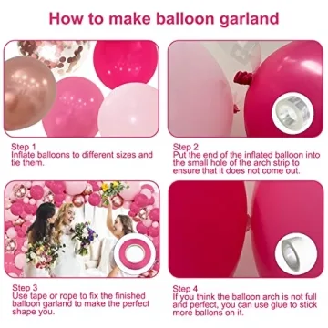 Rose Pink Balloon Arch Kit for Parties and Celebrations
