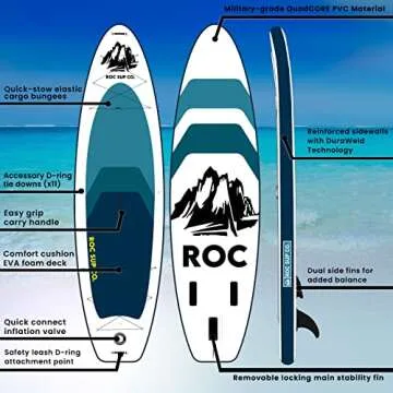 Roc 10ft 6in Inflatable Paddle Board - Stable and Durable