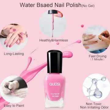 OUL'ISI Vibrant Peel-Off Nail Polish Set for Effortless Nail Art