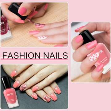 OUL'ISI 10 Colors Nail Polish Set for Women, Non Toxic Quick Dry Bulk Nail Polish, Peel Off Nails Polish, Regular Non Gel Water Based Nail Polish Kit, Fingernail and Toenail Polish Sets