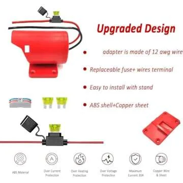 Durable 12V Battery Adapter with Fuse for DIY Fun