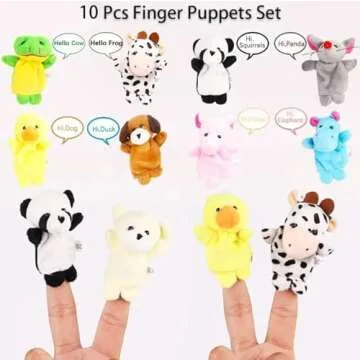 10-piece Finger Puppet Set for Kids - Soft Plush Fun