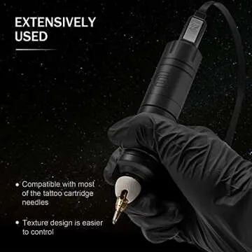 EZ Rotary Tattoo Machine - 3.0/3.5mm Strokes Tattoo Pen Machine with FAULHABER motor Tattoo Gun Equipment Needle Cartridges for Professional Tattoo Supply (Matte Black)