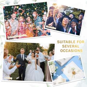 Fuyoooo 50 Sets Wedding Invitations Wraps Set Pre Folded Vellum Jackets for 5 x 7 Invitations Self Adhesive Gold Wax Seal Stickers Dried Baby's Breath Flowers Chiffon Silk Ribbon for Craft DIY