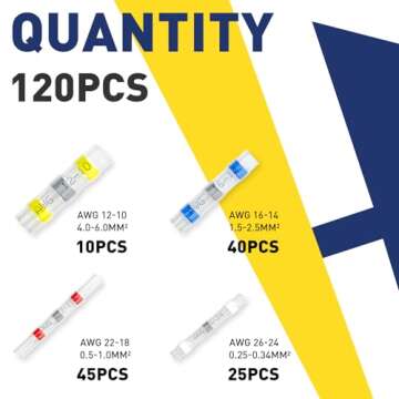 Haisstronica 120PCS Solder Seal Wire Connectors - Marine Grade Heat Shrink Butt Splice