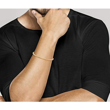 Shop Miabella’s Solid Gold over Silver Bracelet for Men