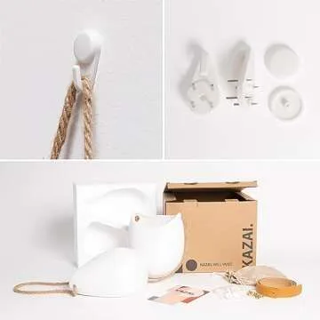 Kazai. Wall Planters -Ellie- | Hanging Ceramic Plant Pots 2 Pieces | Wall Decoration for Indoors, Balcony and Garden | White (Matte)