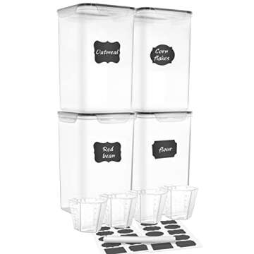 M MCIRCO Extra Large 7qt / 6.5L/220oz Tall Food Storage Containers, WIDE & DEEP, 4-Piece Plastic Air...