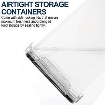 M MCIRCO Extra Large 7qt / 6.5L/220oz Tall Food Storage Containers, WIDE & DEEP, 4-Piece Plastic Airtight Kitchen Pantry Storage Containers for Flour, Sugar, with 4 Measuring Cups,20 Labels