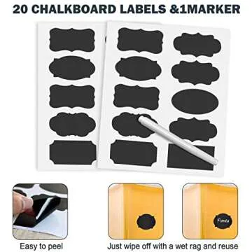 M MCIRCO Extra Large 7qt / 6.5L/220oz Tall Food Storage Containers, WIDE & DEEP, 4-Piece Plastic Airtight Kitchen Pantry Storage Containers for Flour, Sugar, with 4 Measuring Cups,20 Labels