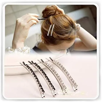 Chic Rhinestone Bobby Pins for Women - 12 Pack Silver Clips