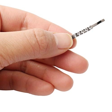 Chic Rhinestone Bobby Pins for Women - 12 Pack Silver Clips