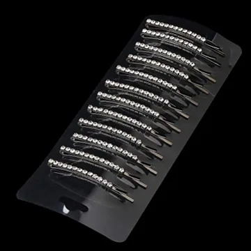 Chic Rhinestone Bobby Pins for Women - 12 Pack Silver Clips