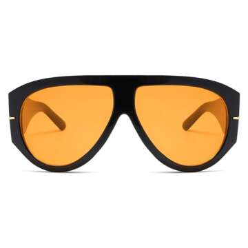 HERJOUR Retro Aviator Sunglasses for Men and Women