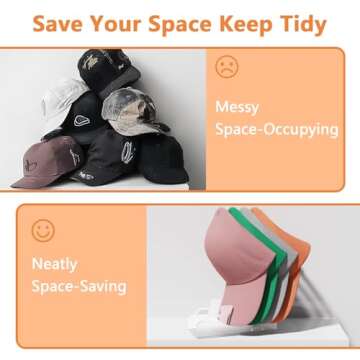 Liatinbo 2 Pack 8 hat rack for baseball caps,acrylic hat organizer for baseball caps,hat stand Displ...