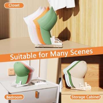 Liatinbo 2 Pack 8 hat rack for baseball caps,acrylic hat organizer for baseball caps,hat stand Display and Holder Strong Adhesive/Wall Drilled for Bedroom,Closet,Dresser,Office (Clear, 2 Pack)