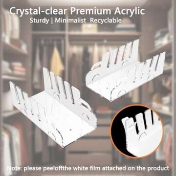 Liatinbo 2 Pack 8 hat rack for baseball caps,acrylic hat organizer for baseball caps,hat stand Display and Holder Strong Adhesive/Wall Drilled for Bedroom,Closet,Dresser,Office (Clear, 2 Pack)