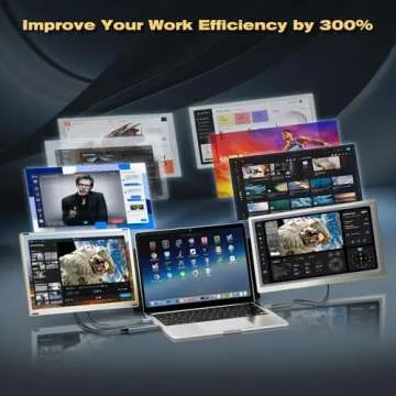 Teamgee 15.6” Laptop Screen Extender [120% sRGB FHD 1080P IPS][ 235°Rotation & Kickstand] Triple ...