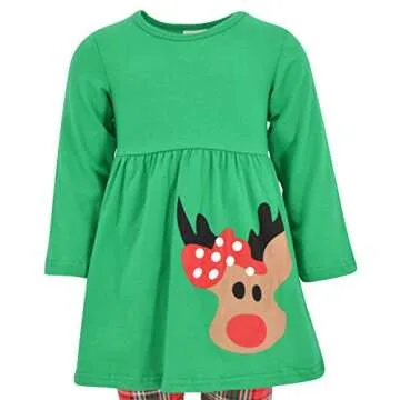 Unique Baby Girls Christmas Reindeer Legging Set Outfit