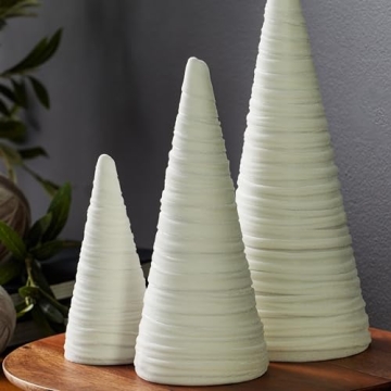 Light Ivory Velvet Cones - Artisan Decor for Every Occasion