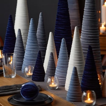Light Ivory Velvet Cones - Artisan Decor for Every Occasion