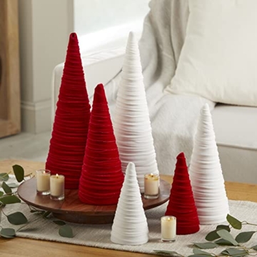 Light Ivory Velvet Cones - Artisan Decor for Every Occasion