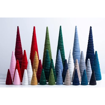 Light Ivory Velvet Cones - Artisan Decor for Every Occasion