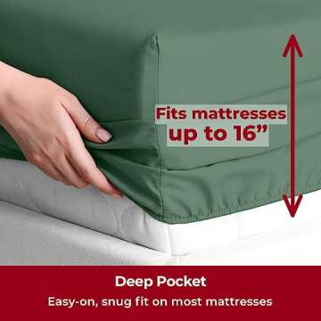 Mellanni King Sheets Set - 4 PC Iconic Collection Bedding - Hotel Luxury, Extra Soft, Cooling Bed Sheets - Wrinkle, Fade, Stain Resistant (King, Emerald Green)