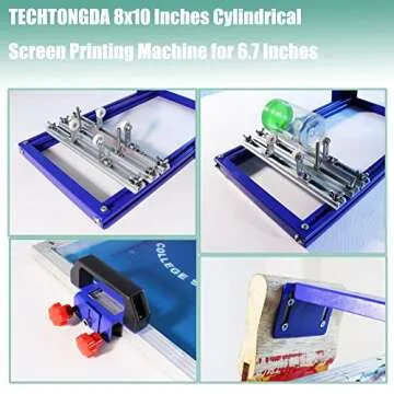 TECHTONGDA 8x10 Inches Cylindrical Screen Printing Machine for 6.7 Inches Diameter Cylinder Silk Screen Printing Press for Pen Cup Bottle