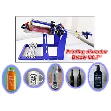 TECHTONGDA 8x10 Inches Cylindrical Screen Printing Machine for 6.7 Inches Diameter Cylinder Silk Screen Printing Press for Pen Cup Bottle