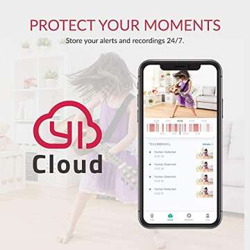 YI 2pc Smart Home Camera, 1080p WiFi IP Indoor Security Surveillance System with 24/7 Emergency Response, AI Human Detection, Pet Monitor and Cloud Service Available, Compatible with Alexa & Google