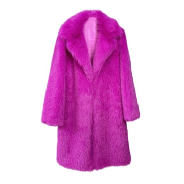 Luxurious Vickstco Fluffy Black Faux Fur Long Coat for Winter