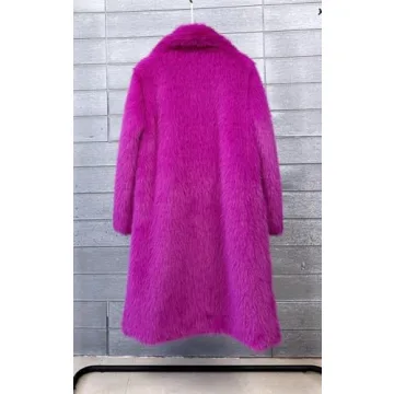 Vickstco Fluffy Black Faux Fur Long Outwear Parka Coat