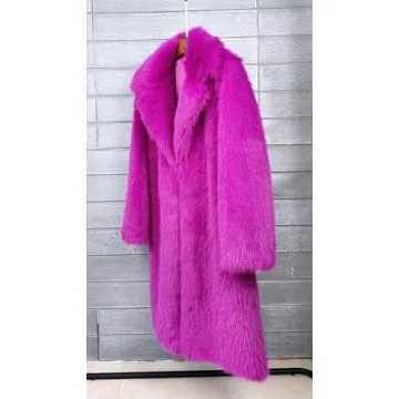 Vickstco Fluffy Black Faux Fur Long Outwear Parka Coat