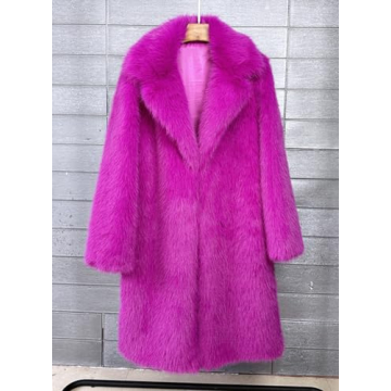 Vickstco Fluffy Black Faux Fur Long Outwear Parka Coat