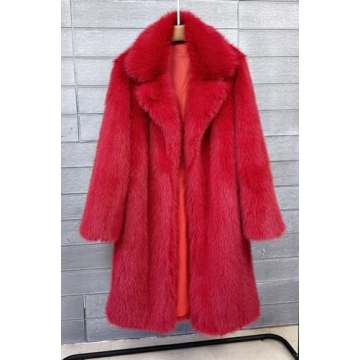 Vickstco Fluffy Black Faux Fur Long Outwear Parka Coat