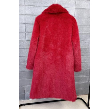 Vickstco Fluffy Black Faux Fur Long Outwear Parka Coat